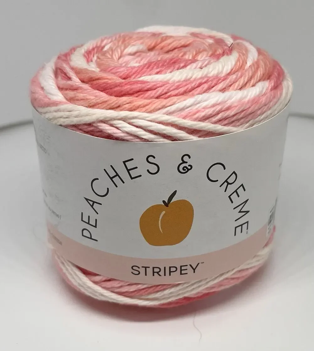 Peaches & Crème Stripey Yarn, Energetic Pink
